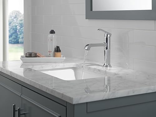 Miniatura 10 de Delta Faucet Tetra - Grifo de baño cromado de un solo agujero, grifo cromado de un solo mango, grifo de lavabo de baño, tecnología de sello de