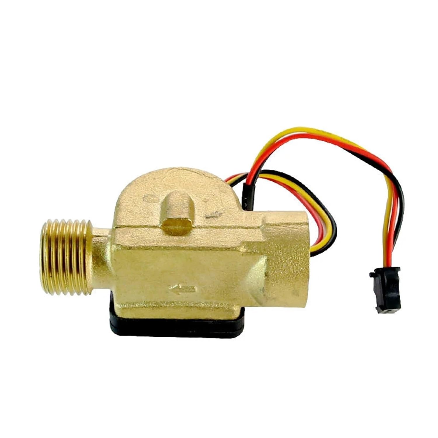 1/2" Water Flow Sensor Brass 1.75MPa Hall Sensor Turbine Pulse Flowmeter DC5~18V Used for Water Heaters Water Dispensers(External Thread)