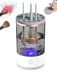 Máquina de limpeza de pincéis de maquiagem limpador de pincéis de maquiagem elétrico limpador de pincéis cosméticos automático com escova limpa tapete giratório limpador de pincéis de maquiagem