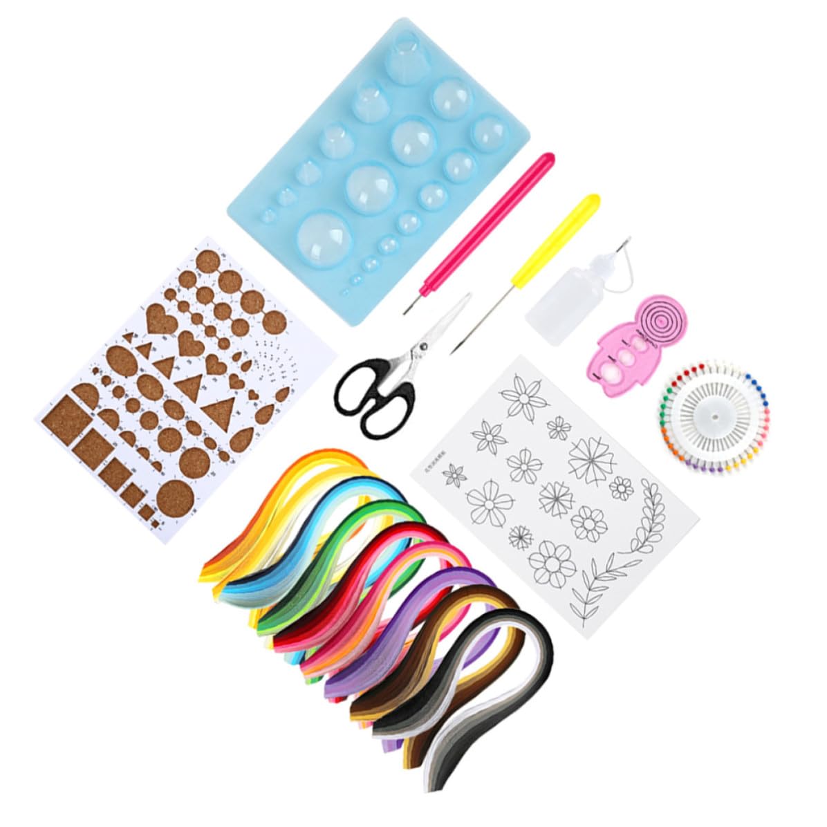Set de 18 pièces d'outils et bandes de papier pour quilling soi-même pour projets manuels