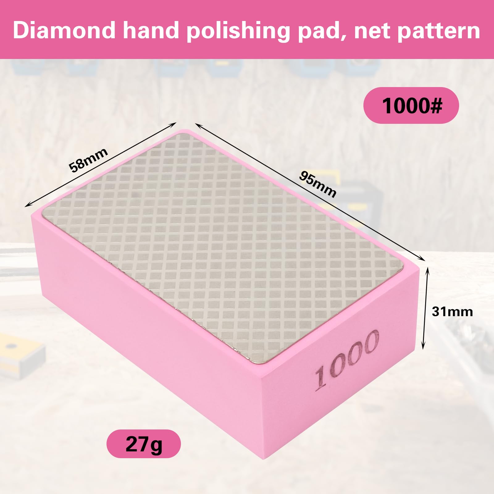Ruaizel 6Pcs Diamond Sanding Block, Diamond Hand Polishing Pads - Image 3