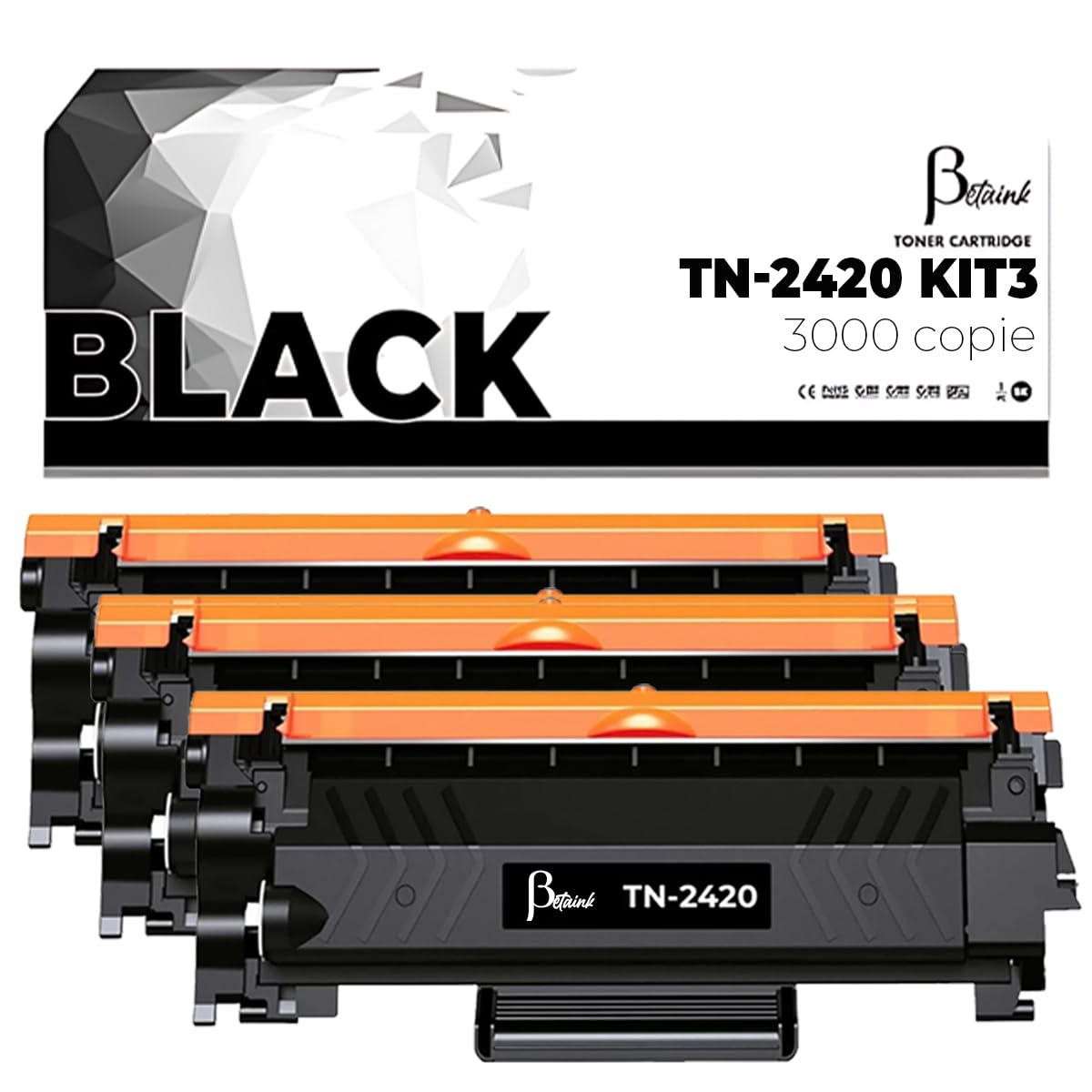 3 Toner Compatibili con Brother TN2420 TN-2420 TN2410 per MFC L2710DW L2710DN L2730DW L2750DW HL-L23210D L2350DW L2370DN L2375DW DCP-L2510D L2530DW L2550DN