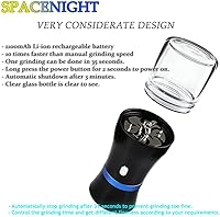 Vista 2 de Spacenight Molinillo eléctrico de hierbas compacto para capullos de flores, recargable por USB, 2 cámaras de vidrio de 1.7 onzas, ideal para llevar
