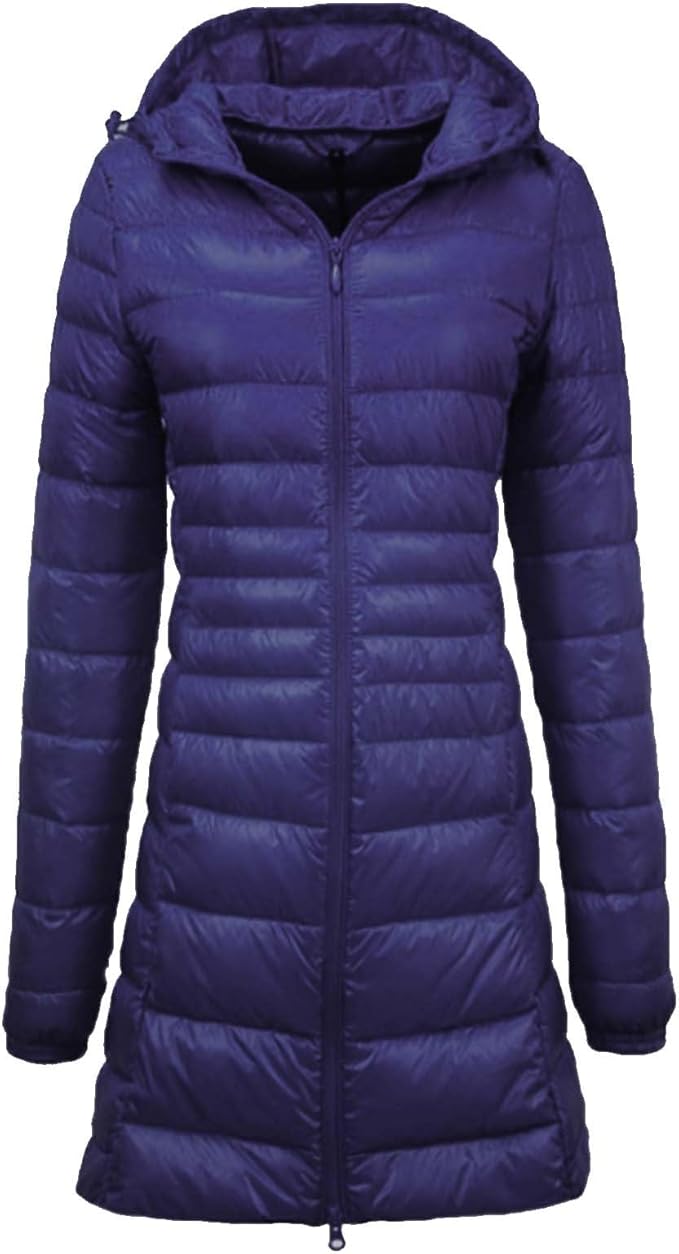 XUEJIANN Gewatteerde damesjas capuchon; gewatteerde jas dames winter middellang donsjack verdikt met dubbele donsjas warme softshell jas grote zakken voor winterjas lang grote maten, zwart, L