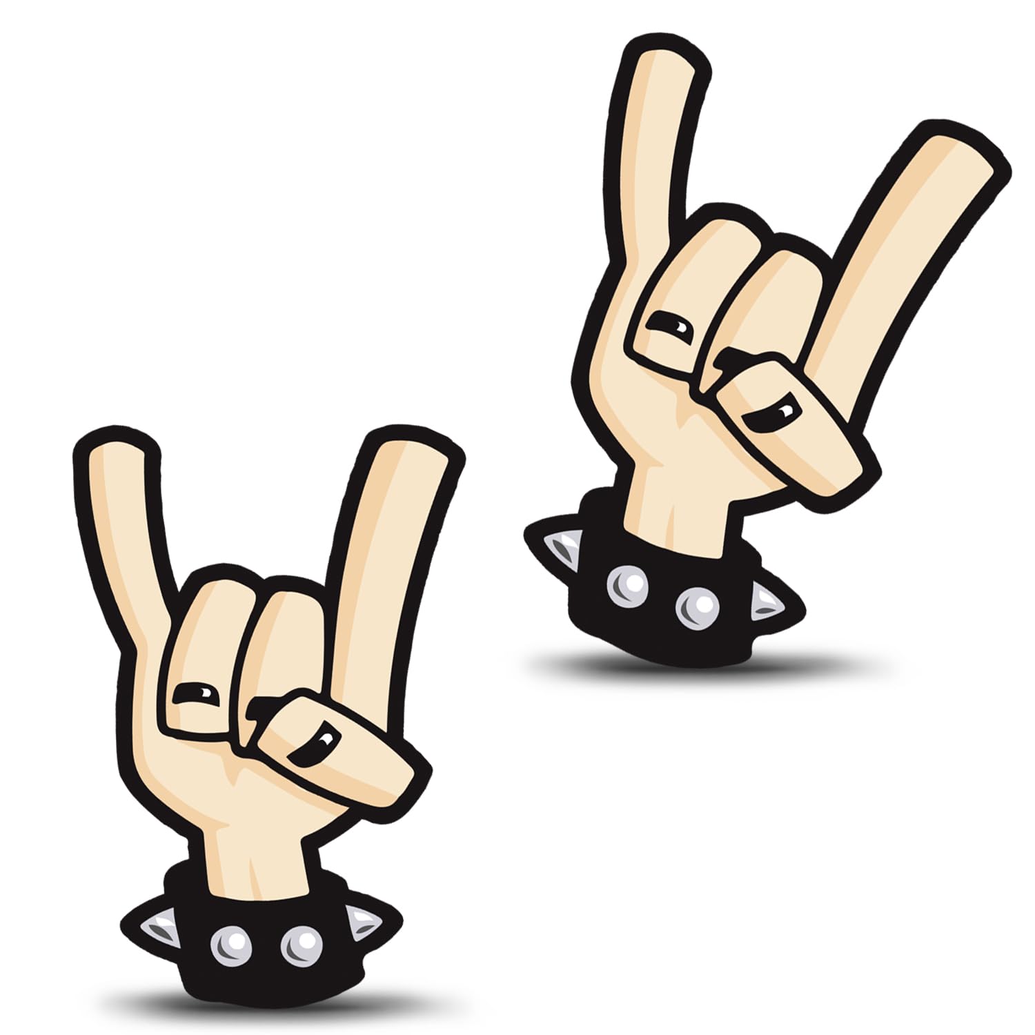 SkinoEu 2 x Vinyl Stickers Heavy Metal Rosk & Roll Sign Laptop Car Window Door Auto Moto Motorcycle Helmet Bike Skate Racing Tuning B 16
