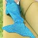 NOPTEG Mermaid Tail Blanket Thick Warm and Soft Handcrafted Knitting Sofa Sleeping Blanket for Kids ,Adult,Children,Kids (Blue)