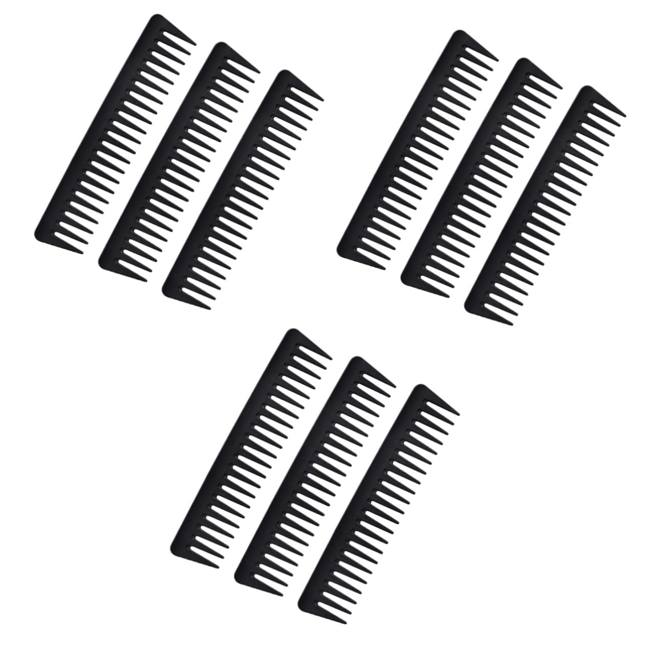 Healeved 9piezas Peine De Estilo Vintage De Dientes Anchos Para Peinados Slicked-back Peines De Peluquería Para Hombres Para Secado y Desenredado De Cabello