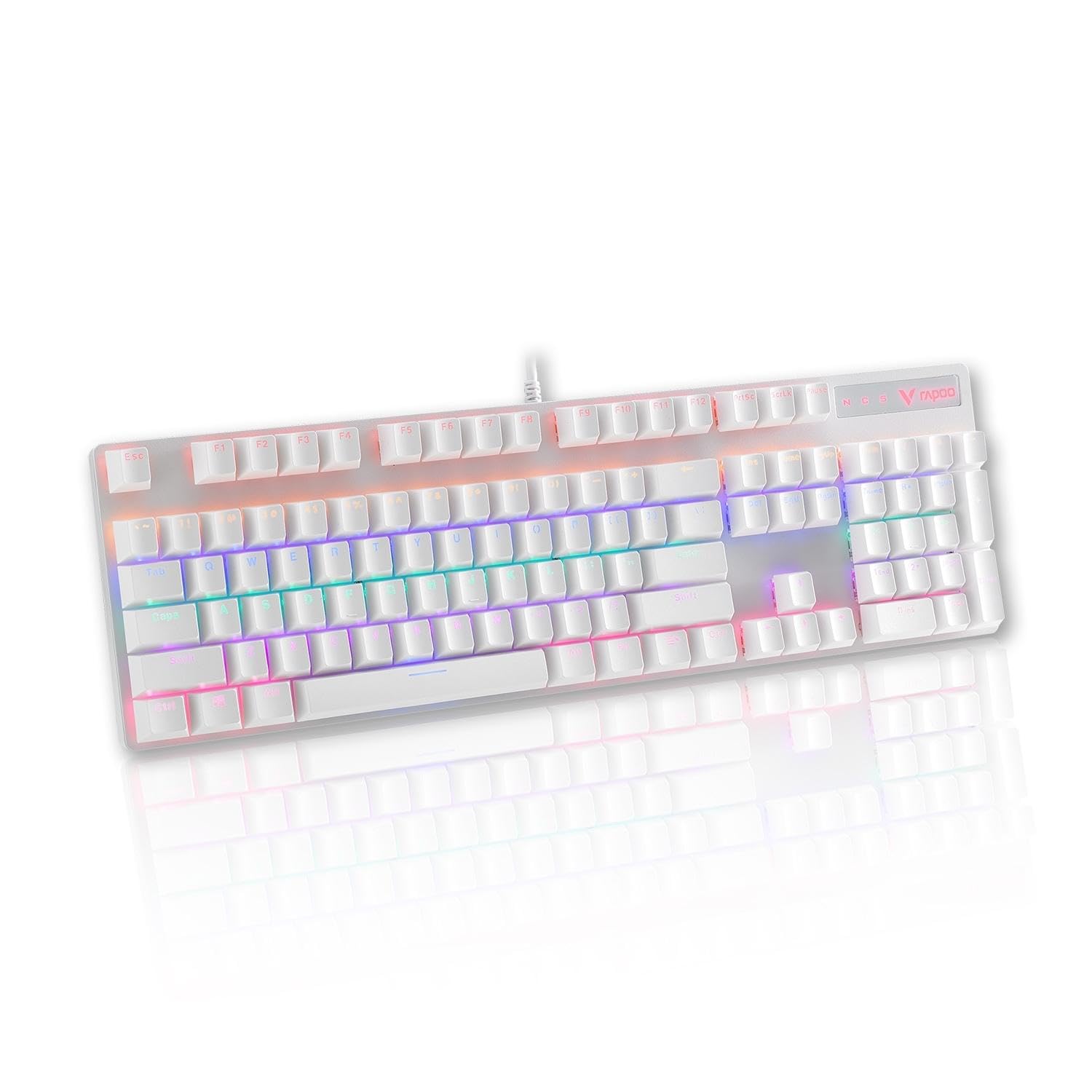 RAPOO V500PRO White Edition Full Size Mechanical USB-a Gaming Keyboard Spill Resistant,Anti-Ghosting, RGB Lighting 5 Modes, Aluminium Alloy, Windows/macOS/PC/Laptop, 2 Years Warranty (B0C71BXSQX) Amazon Price History, Amazon Price Tracker
