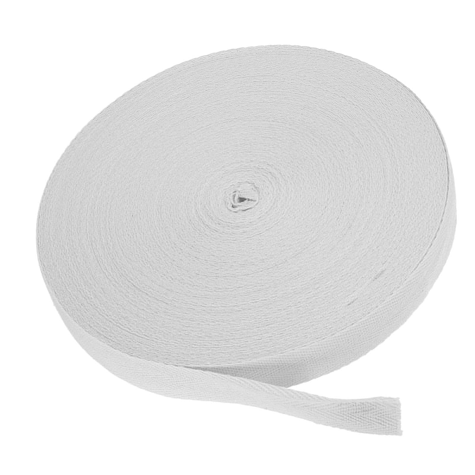 MACHSWON Cotton Twill Tape 3/4 Inch 50 Yards Cotton Ribbon Bias Binding Tape Herringbone Webbing Trim for Sewing Gift Wrapping Craft DIY Silver Grey