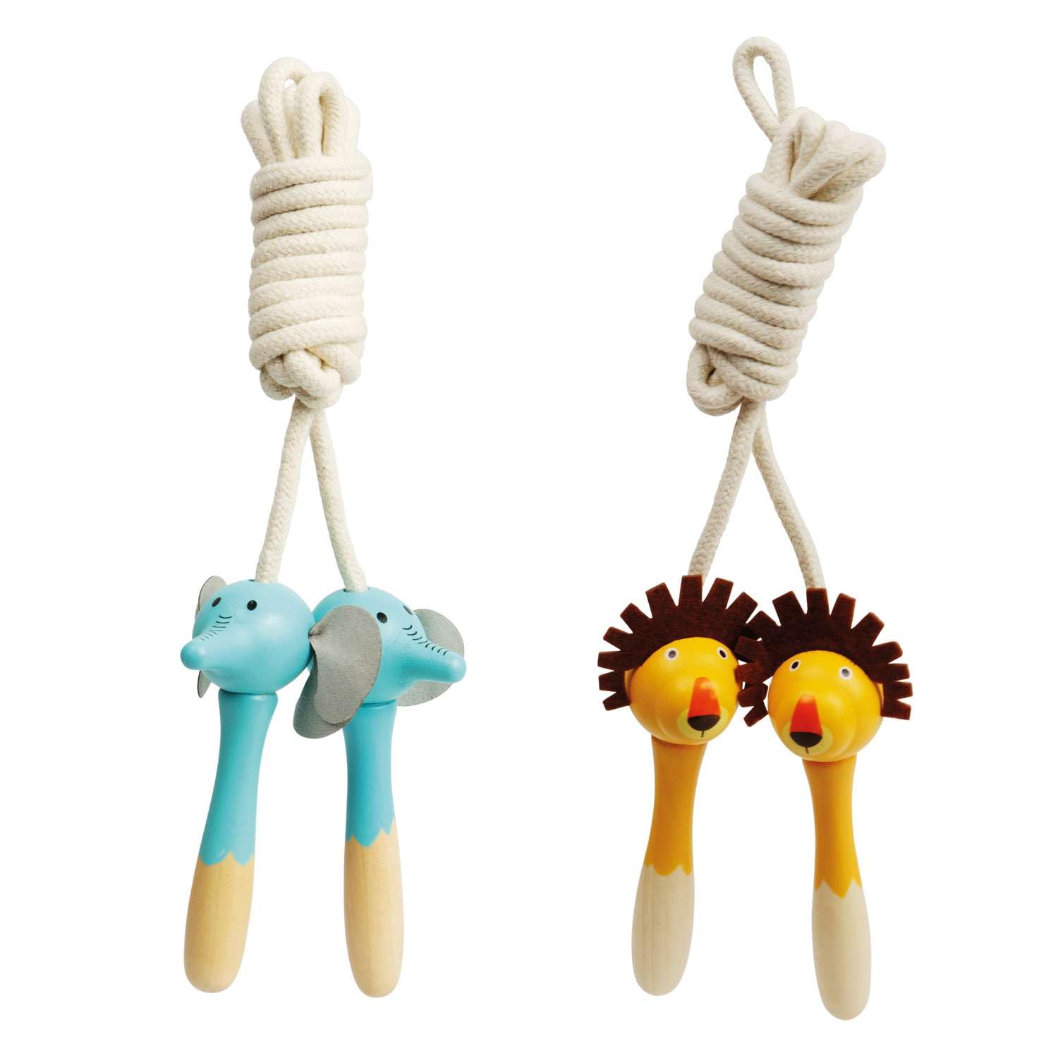 Bigjigs Toys Animal Skipping Ropes (Lion & Elephant) - 2pcs