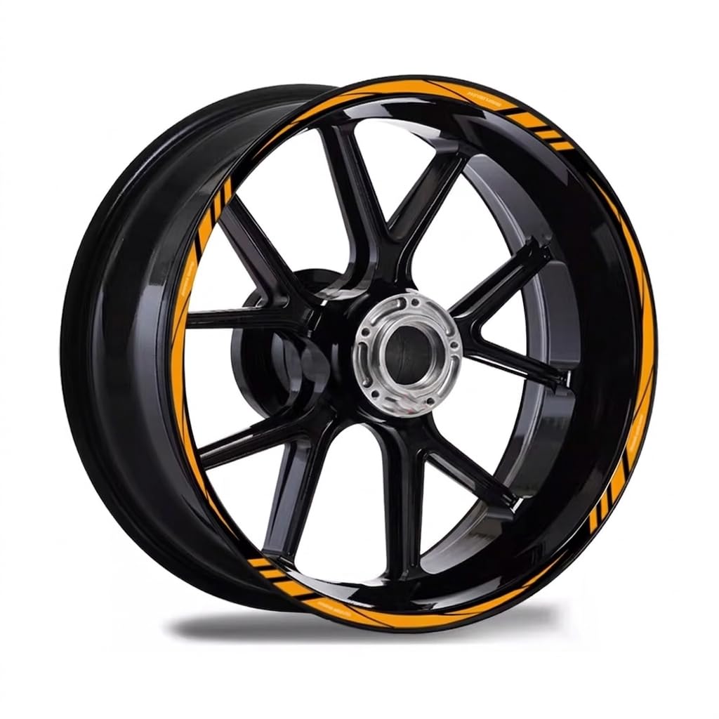 WENINETIES Motorcycle Rim Stickers for Kawasaki Ninja 250R 1986-2012, Wheel Decals Reflective Rim Tape Stripes, 2 Motorcycle Wheel Stripes,Orange