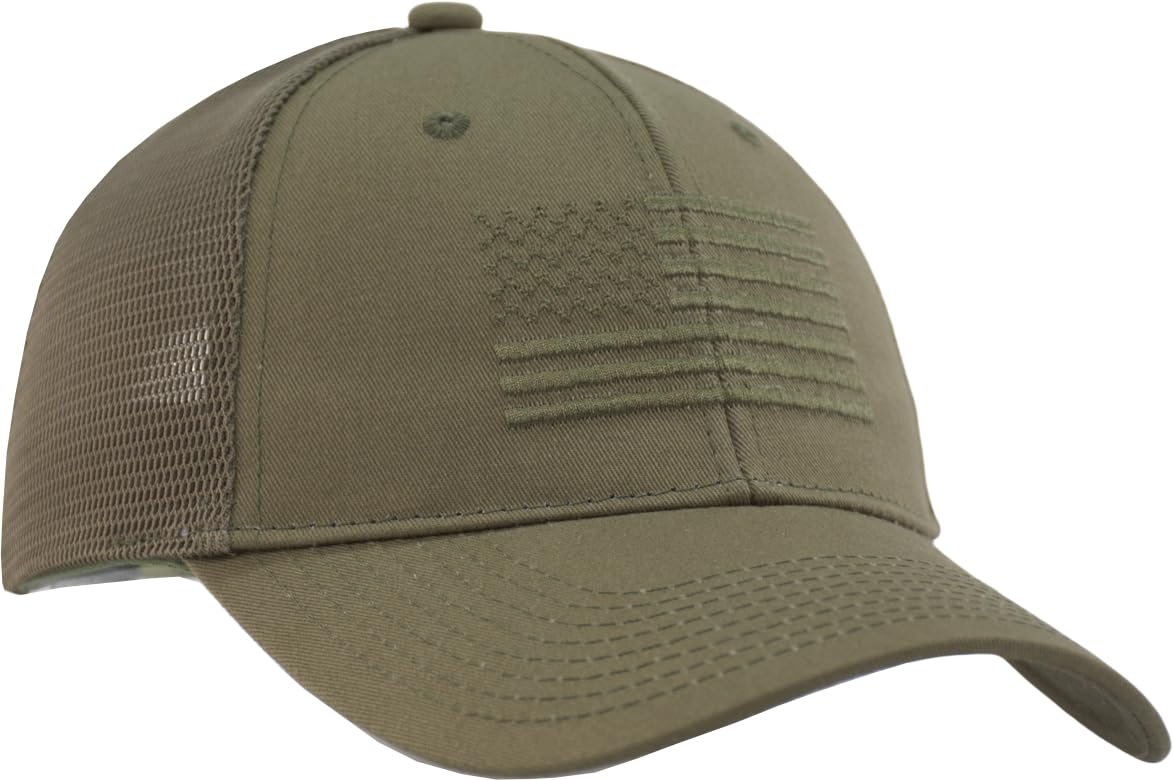 TSSGBL USA Flag Trucker Hat - OSFM XXL Big Head Fit Adjustable Mesh Snapback American Patriotic Baseball Cap