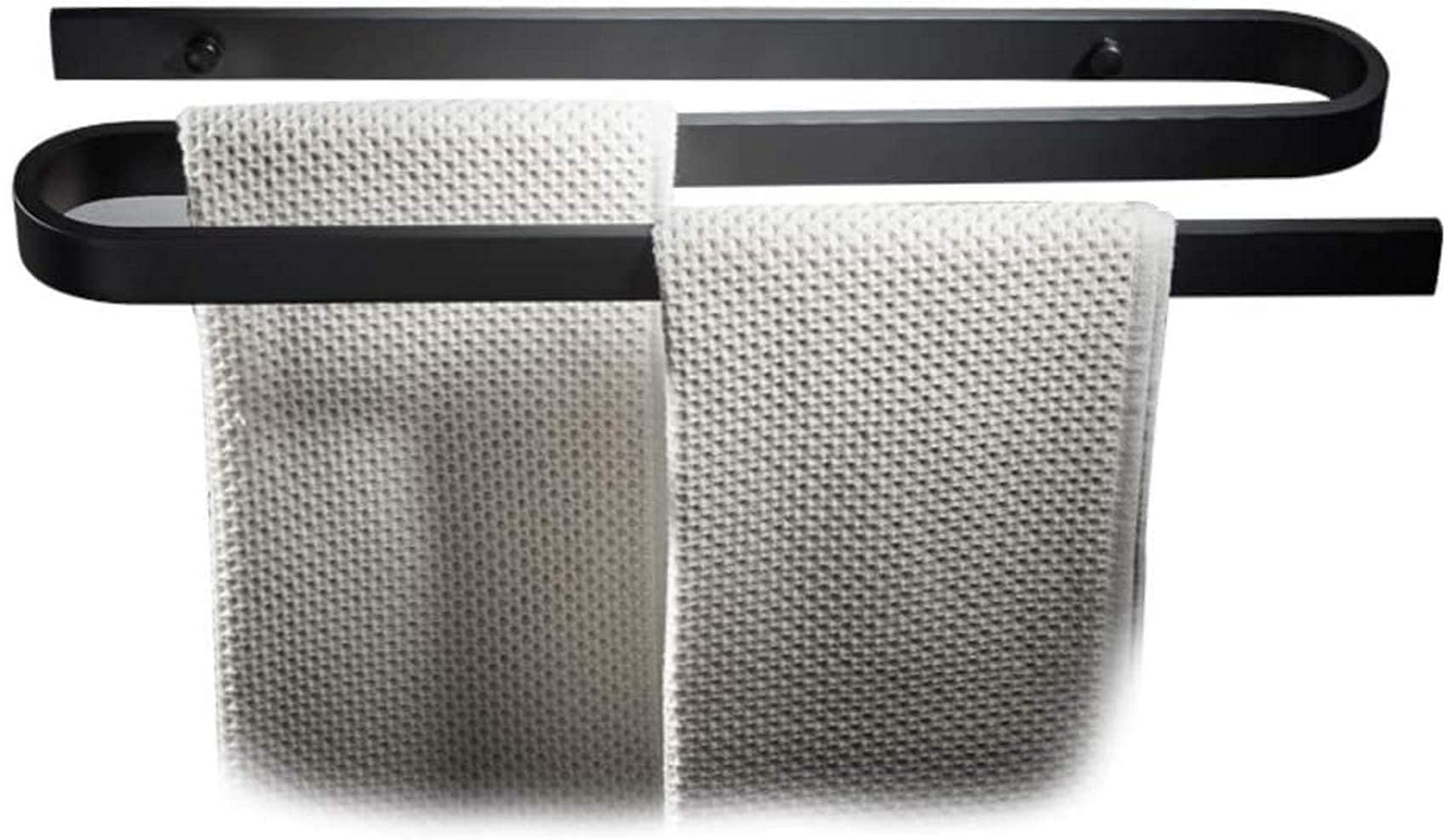 Porte-serviettes Nordic-B 45cm en aluminium pour salle de bain noire