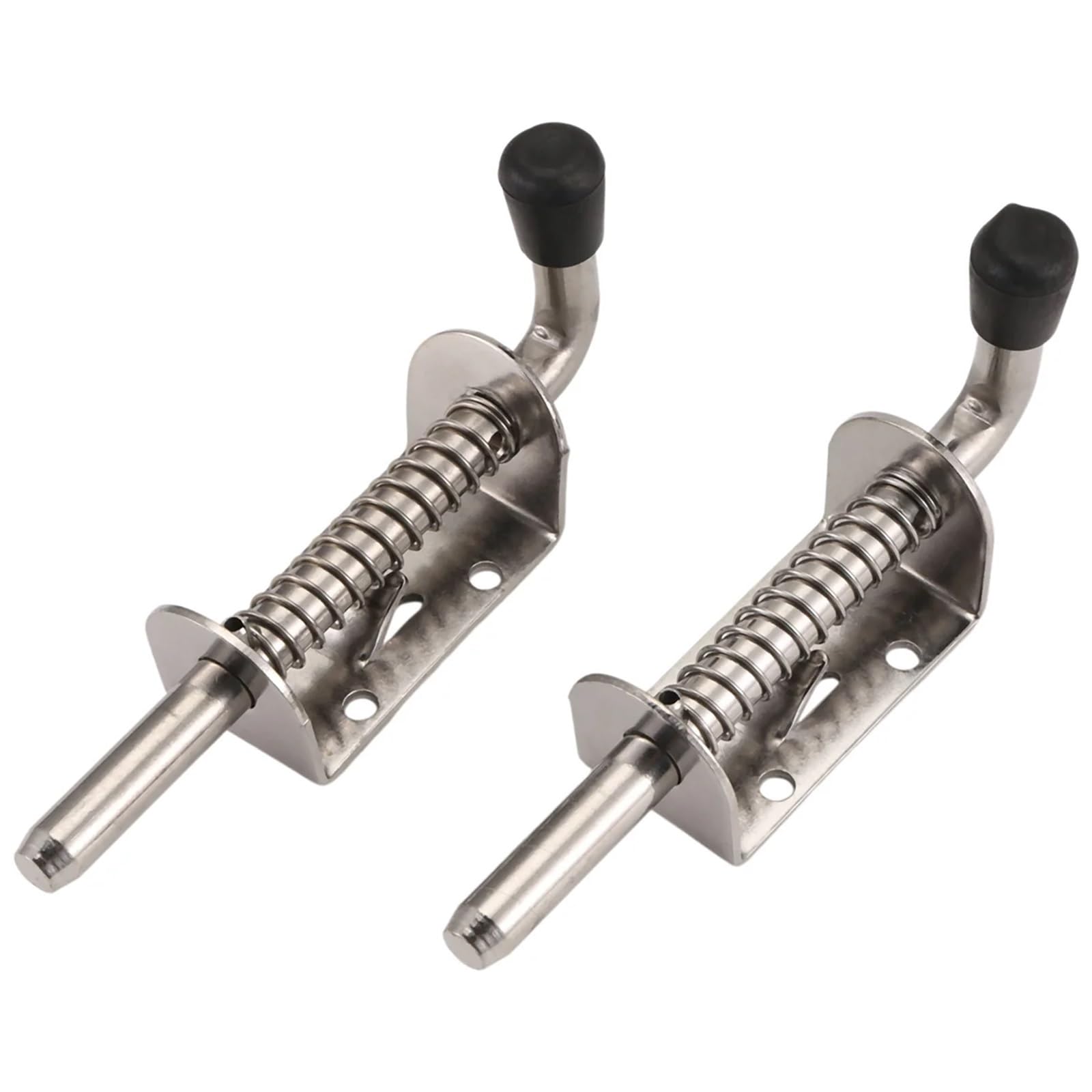 Pestillo con resorte, 10 piezas de acero inoxidable de 5 pulgadas con resorte, perno de barril de 2 mm de grosor, cepillado para puerta de patio, puerta de cobertizo