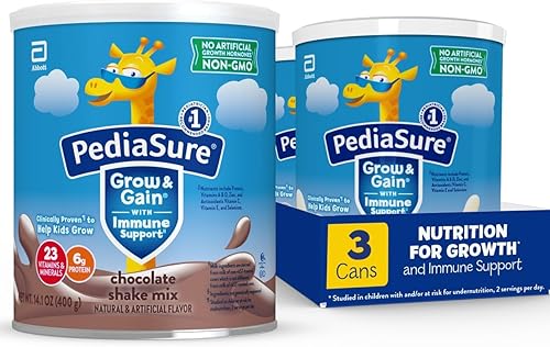 Miniatura 10 de PediaSure Grow & Gain - Mezcla en polvo con apoyo inmunológico, 23 vitaminas y minerales, 0.23 onzas de proteína, sin OMG, sin gluten, nutrición