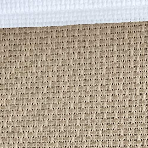 KCS 16CT Counted Cotton Cross Stitch Aida Cloth Fabric (19" x 28", Khaki)