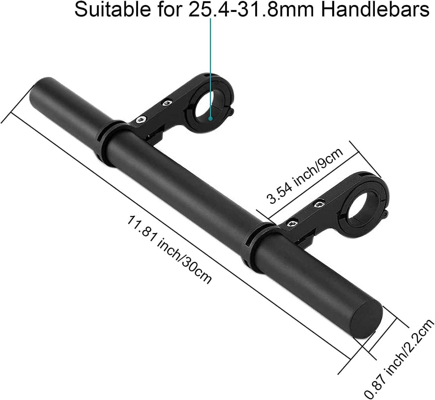 Bike Handlebar Extender, Bicycle Handlebar Extension 11.8"(30 cm) is Suitable for Mountain Bicycles Road Bikes and Install Mobile Phone Bracket, Lamp and CodeMeter