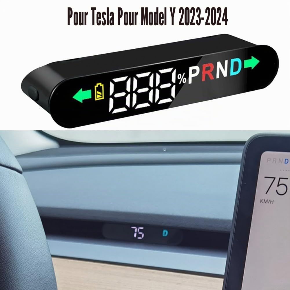 RANRAO Écran tête haute HUD de voiture, affichage numérique de la vitesse électronique compatible avec Tesla Model Y 2023-2024, 14VTKZVG8Q5PWG2G707638N1B97D