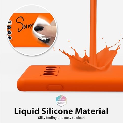 Miniatura 4 de oakxco para Samsung Galaxy S10 Plus Funda de teléfono de silicona líquida, color sólido fluorescente brillante, funda protectora de gel mate lisa y