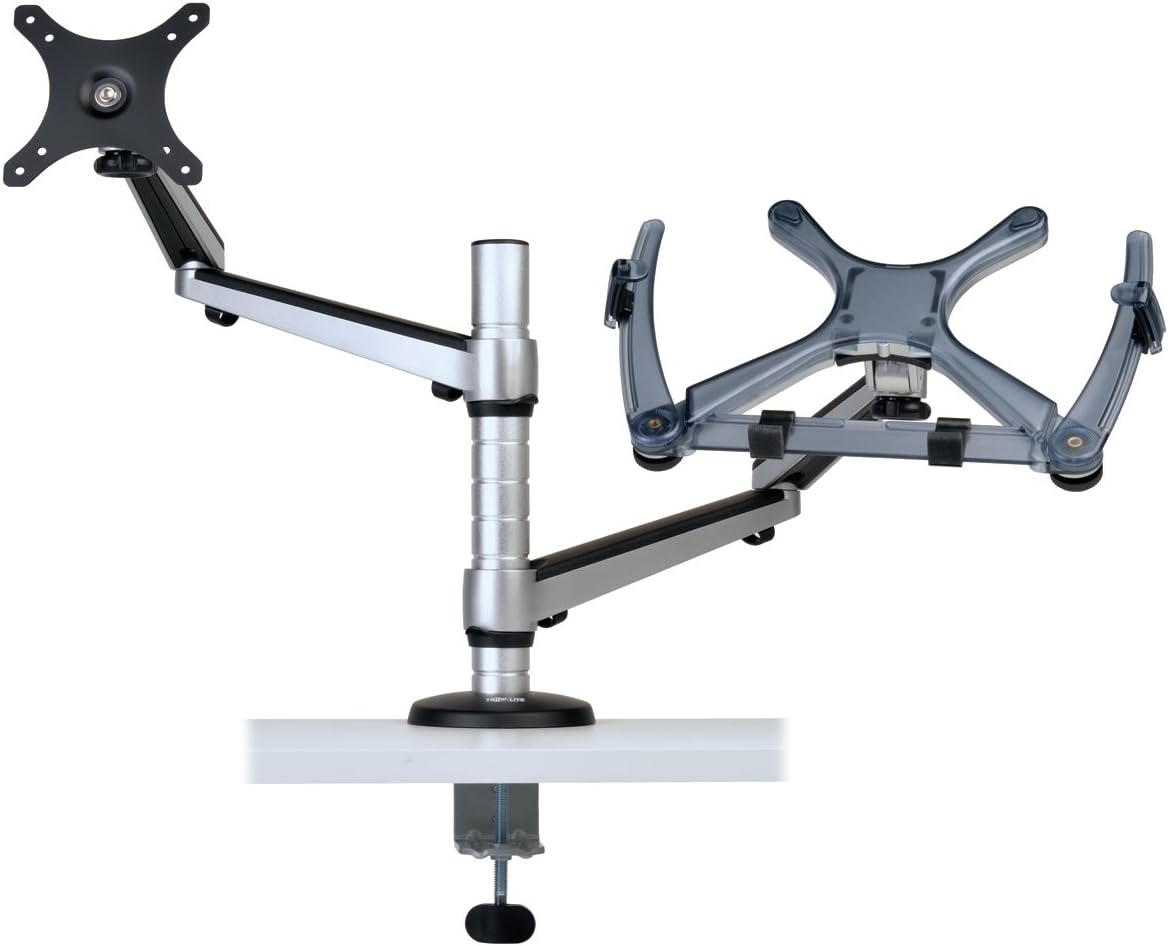 TRIPP LITE DDR1327NBMSC Dual Display LCD 13 to 27-Inch, Laptop 15-Inch Swivel Tilt Dual Desk Clamp