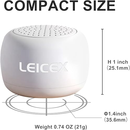 Miniatura 7 de Altavoces Bluetooth Portátiles Inalámbricos, Altavoces de Viaje Bluetooth 5.0 Mini Inalámbricos para Exteriores (Blanco)