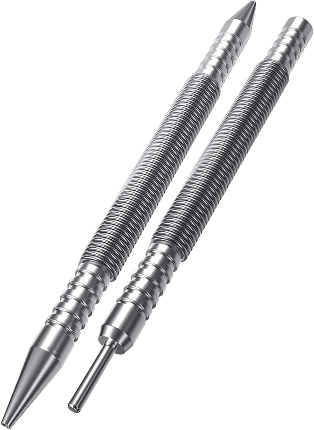 Spring Nail Punch 4/8pcs Spring Center Punch Hammerless Dual Head Nail Setter Steel Door Hinge Pin Remover Tool(Mix Nail)