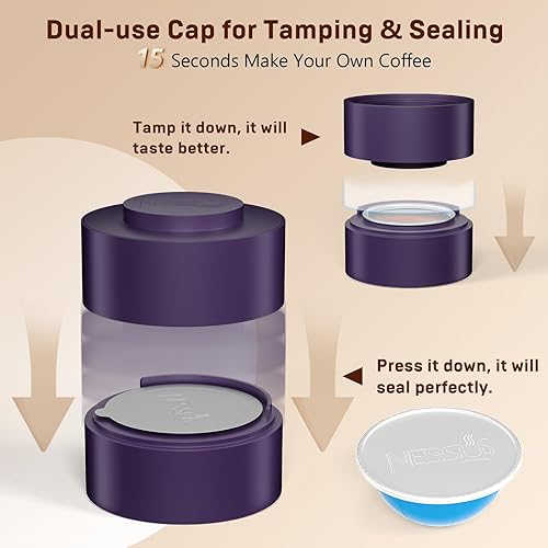 Vista 13 de Nessus Juego de 100 tapas de papel de aluminio originales de Vertuo reutilizables, [ALSeal EZ FIT] para cápsulas recargables Nespresso, compatibles