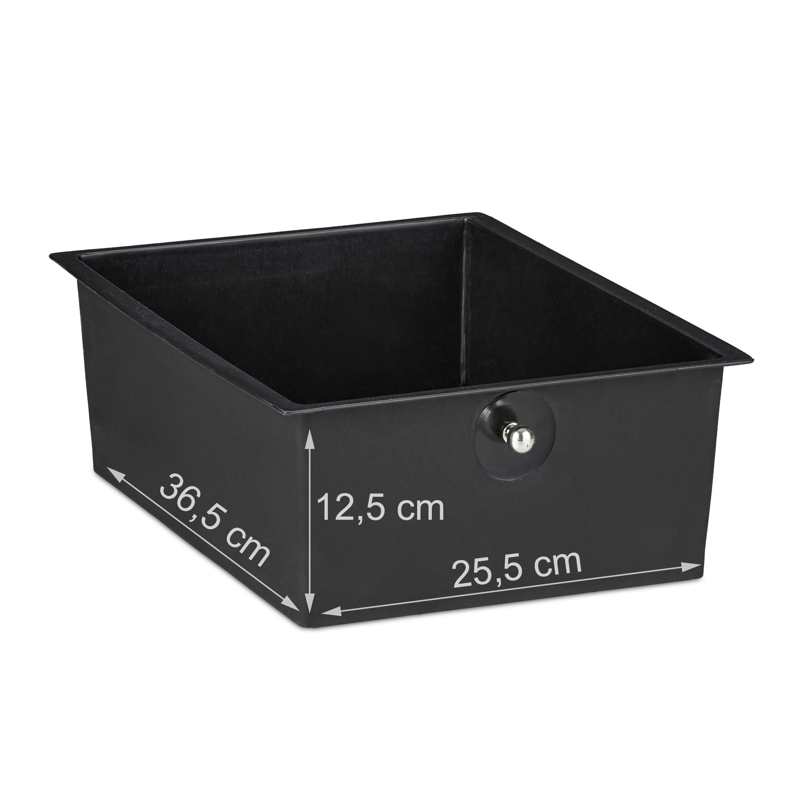 Relaxdays Chariot sur Roues pour Bain, 4 tiroirs, métal et Plastique, cosmétiques, 74 x 33 x 39 cm, Choix de Couleurs, Noir, 1 unité