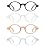 JM Set of 4 Retro Round Reading Glasses Spring Hinge Readers Men Women Glasses for Reading 4 Pack Mix +2.25