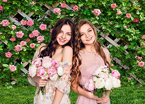 Aiikes 12X10Ft Flowers Photography Backdrop Spring Floral Photo Background Green Leaf Fence Backdrops Wedding Bridal Backdrop Baby Shower Birthday Photo Booth Studio Prop 11-453 #TOP2