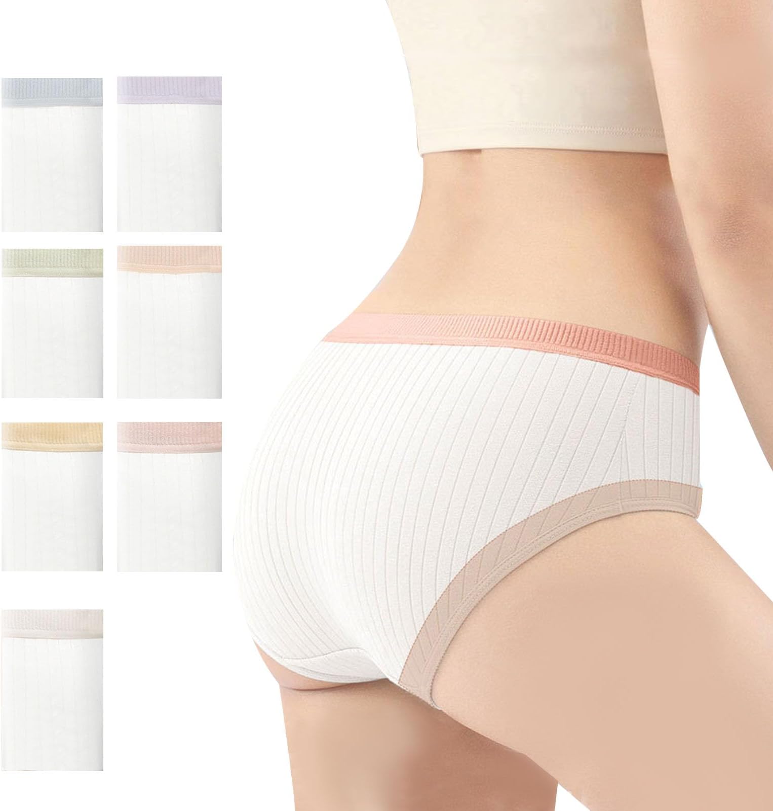 DAYONGDisposable Underwear for women, 7Pcs Pure Cotton Disposable Panties, Wash-free Skin-friendly Brief for Pregnant Woman Postpartum Hotel Travel Yoga Hospitalization.