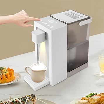 Instant Hot Water Filter Dispenser with LED Display, 5 Temperatures & 3 Volume Settings, Safety Lock Countertop Water Filter System for Home and Office, US Stock