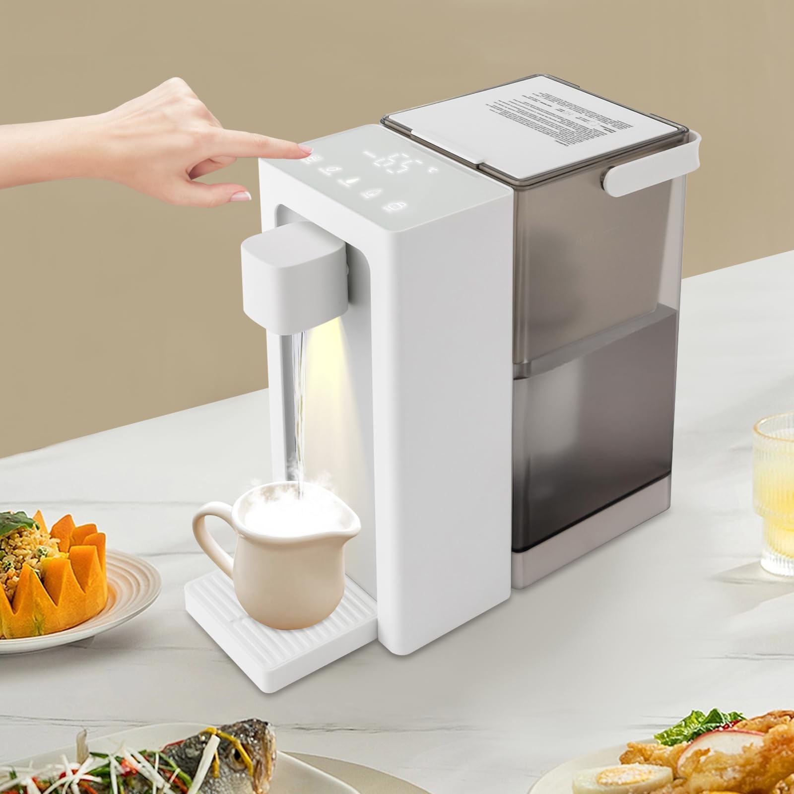 MARTEXBUY Instant Hot Water Dispenser Filter, Countertop Water Filter System, Water Dispenser with 5 Temperatures & 3 Volume Settings & Safety Lock, 1 Filter Included