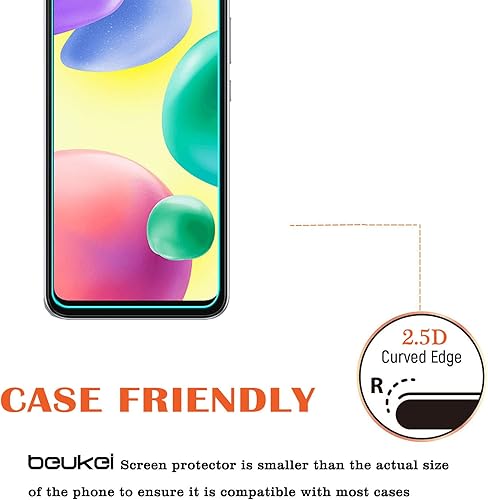 Miniatura 4 de Paquete de 3 protectores de pantalla de vidrio templado compatibles con Xiaomi Redmi 10A / Redmi 10 5G, (no compatible con Redmi 10C / Redmi 10
