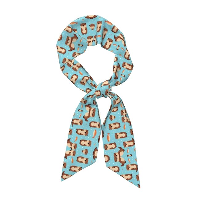 Headbands Head Band for Women Lady Cute Otter Fish Pattern Beauty Skinny Skinny Scarf Sports Athletic Spa Sweat