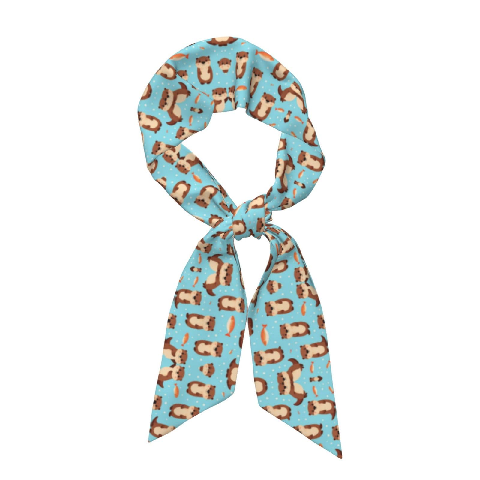 Headbands Head Band for Women Lady Cute Otter Fish Pattern Beauty Skinny Skinny Scarf Sports Athletic Spa Sweat