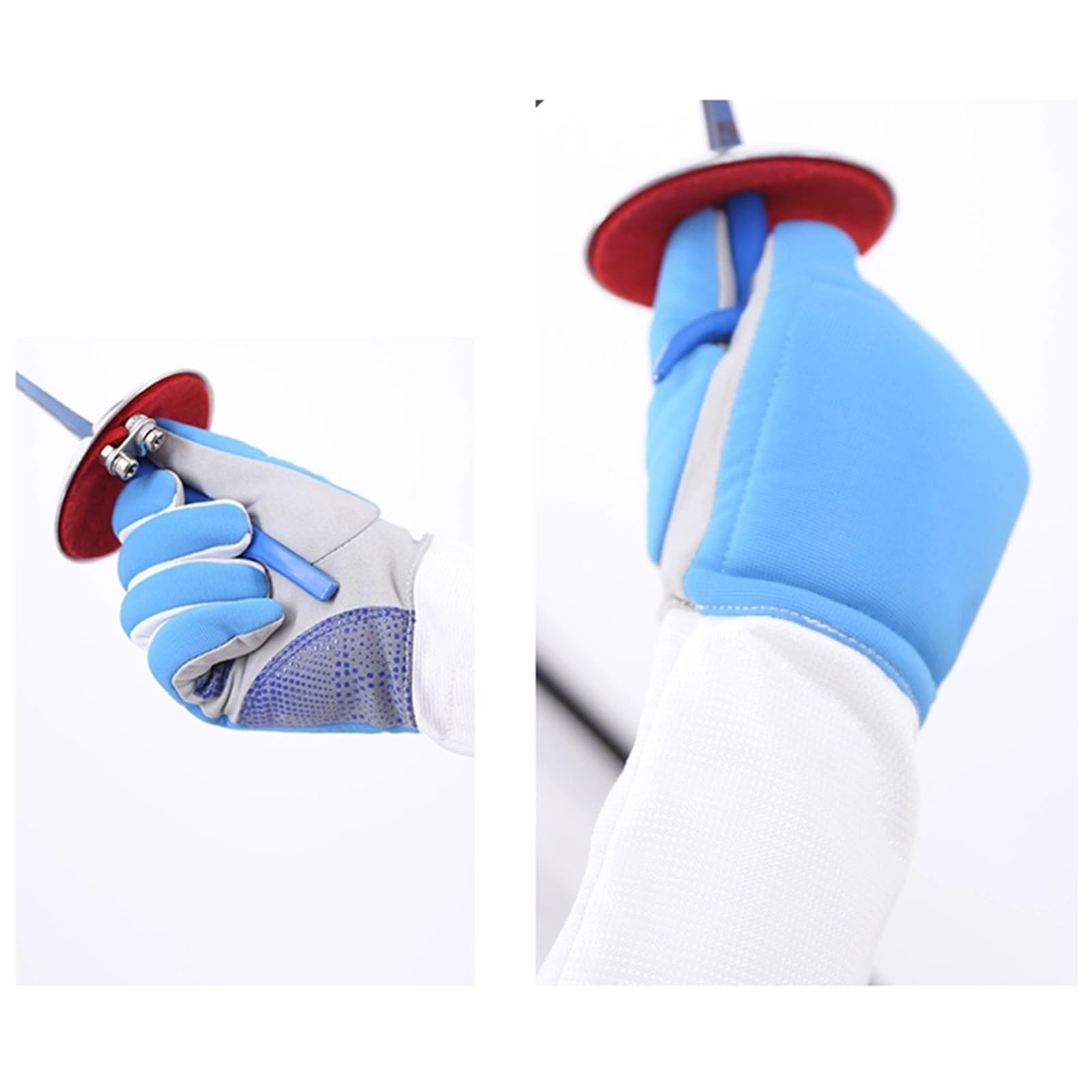 Fechthandschuh, Waschbare Anti-Rutsch-Übungshandschuhe für Degen, Florett und Säbel, Kunstlederfäustling für Das Fechttraining (Color : Right Hand, Size : 8#)