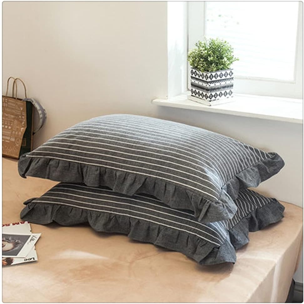 Pillowcases Cotton Simple Lattice Pillowcases Design Home Hotel Bedding Soft Pillow Cover Gift for 48x74cm(Style D)