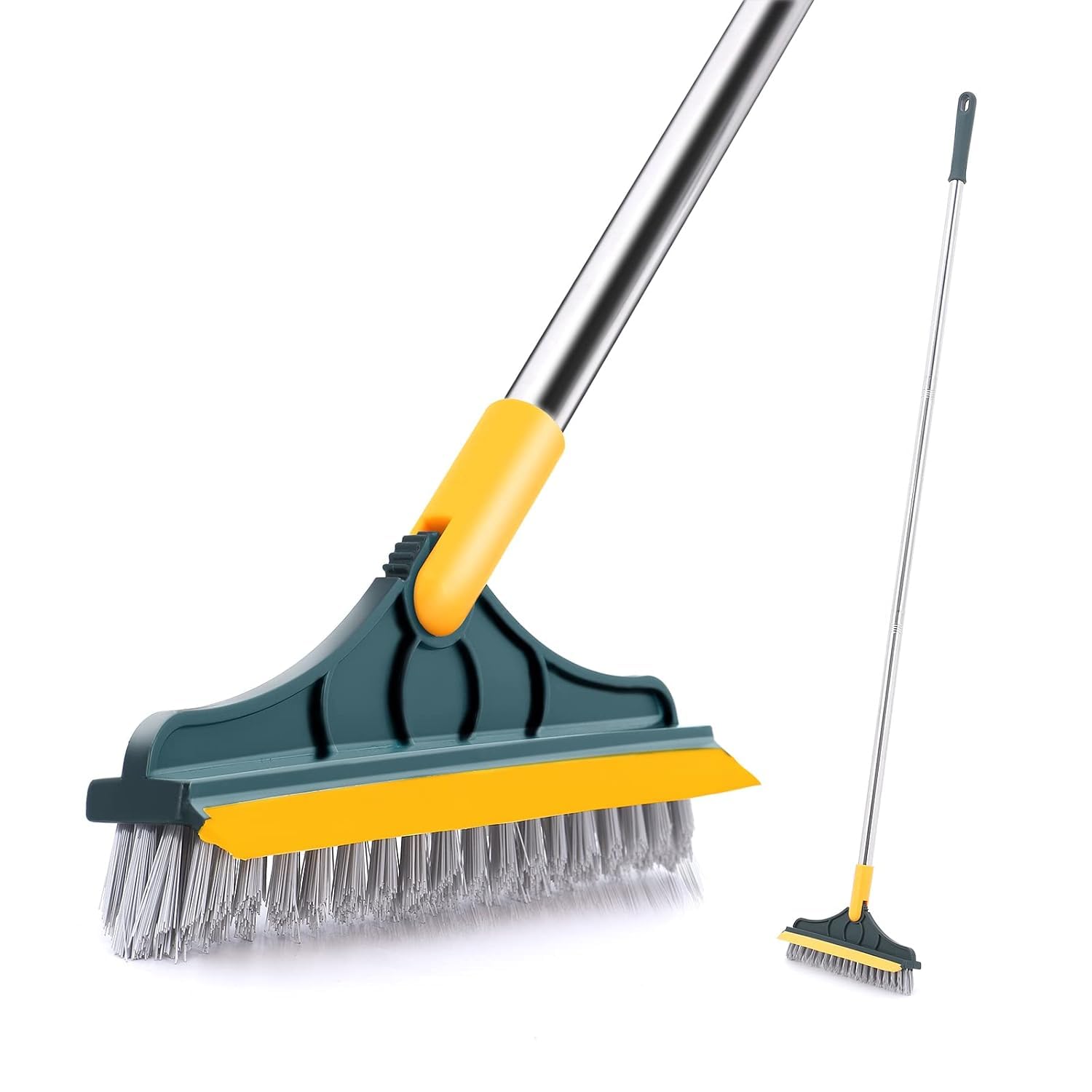 Bathroom Tiles Cleaner Brush with Long Handle 120? Rotating Floor Cleaning Supplies for Household, Kitchen Accessories Items 2 in 1 Floor Scrub Cleaning Brush 1