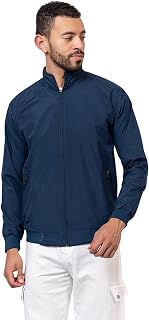 Prashar Men’s Solid Winter Windcheater Jacket | Lightweight Water-Resistant Full-Zip Outerwear | Ribbed Waist & Cuffs for ... Price In India