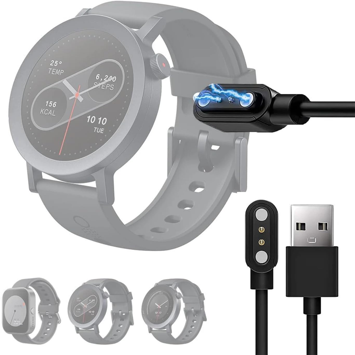 Charger Compatible with CMF by Nothing Watch Pro Charging Cable Replacement Charger Compatible with CMF Watch Pro 2 Smartwatch, Black-picture-27