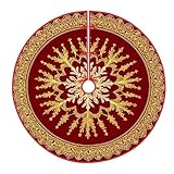 Blumen-Baumrock, elegantes, traditionelles Ornament-Mandala, Weihnachten, rot, unter Baum, Urlaubsdekorationen für Zuhause, Einkaufszentrum, Innen- und Außenbereich, Festival, Party-Dekoration, 152,4