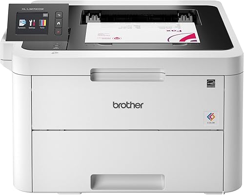 Brother Color HL-L3270CDW - Impresora láser inalámbrica con NFC, color blanco, solo impresión, pantalla táctil a color de 2.7", 25 ppm, 2400 x 600