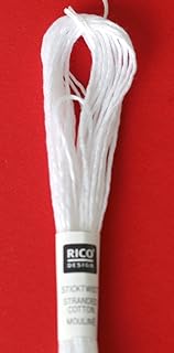 Sticktwist 100% Baumwolle mercerisiert Farbecht 8 Meter bis 95° w. Weiss/Rico Design