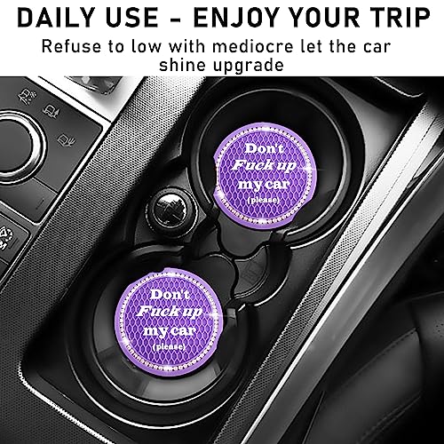 Kewucn 2 Pack Bling Portavasos para Auto, 2.75 in miniatura 4