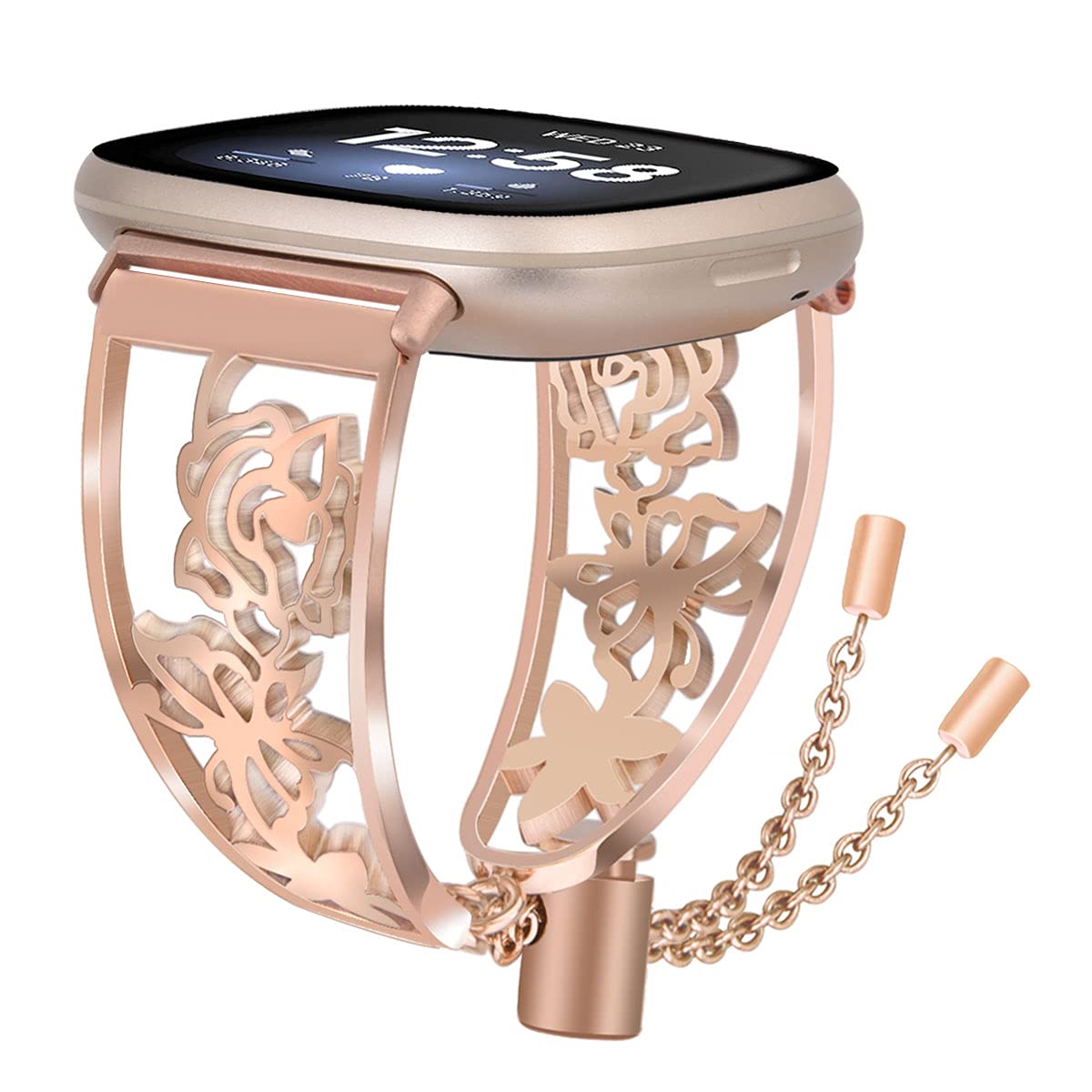 VISOOMMetal Bracelet Compatible with Fitbit Versa 3/Fitbit Sense Band for Women Men-Stainless Steel Mesh Loop Replacement Bands Magnet Wristband Strap for Fitbit Versa 3/Sense Smartwatch