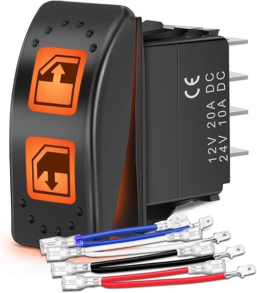 Nilight UTV Left Hand Driver Power Window Switch On Off 8 PIN Toggle Switches with Orange Backlit Light 12V 24V with Jumper Wires Set for Can-Am Defender Max 2016-2019 HD8 HD10 710004979