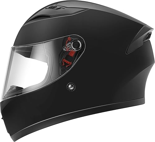 Miniatura 1 de YEMA Casco de moto de calle DOT de cara completa YM-832 con bufanda extraíble para el cuello para hombres y mujeres