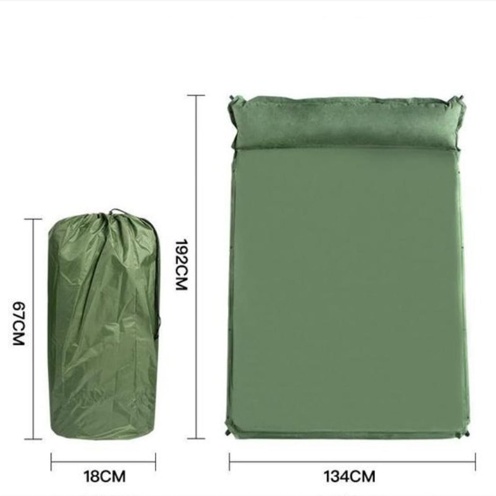 Cuscino da Campeggio Ispessito per Esterni Cuscino in Spugna Doppio Cuscino Gonfiabile Tappetino da Picnic da Campeggio (Beige)