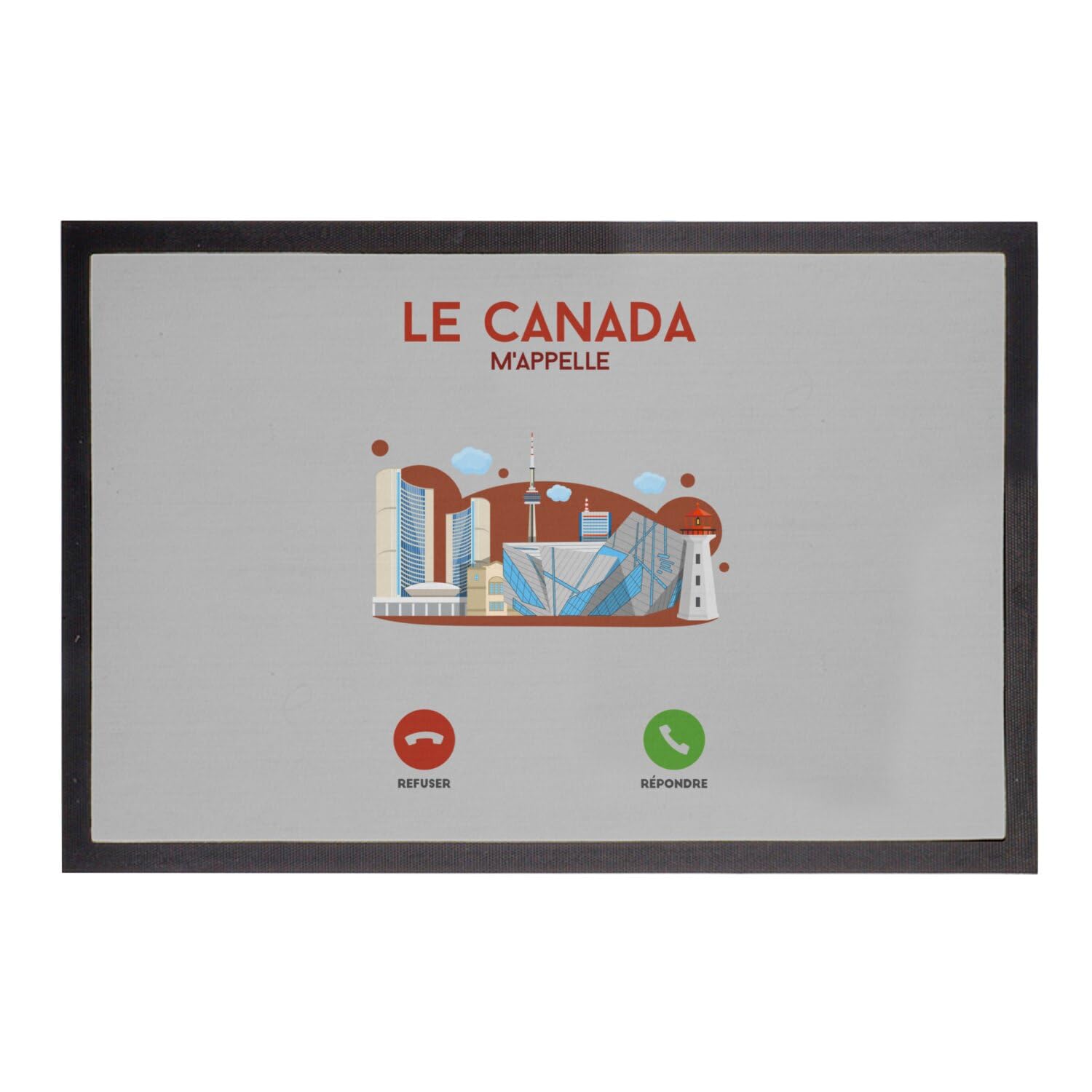 Paillasson Canada gris pour les amoureux de culture et de voyage de dimensions 60x40